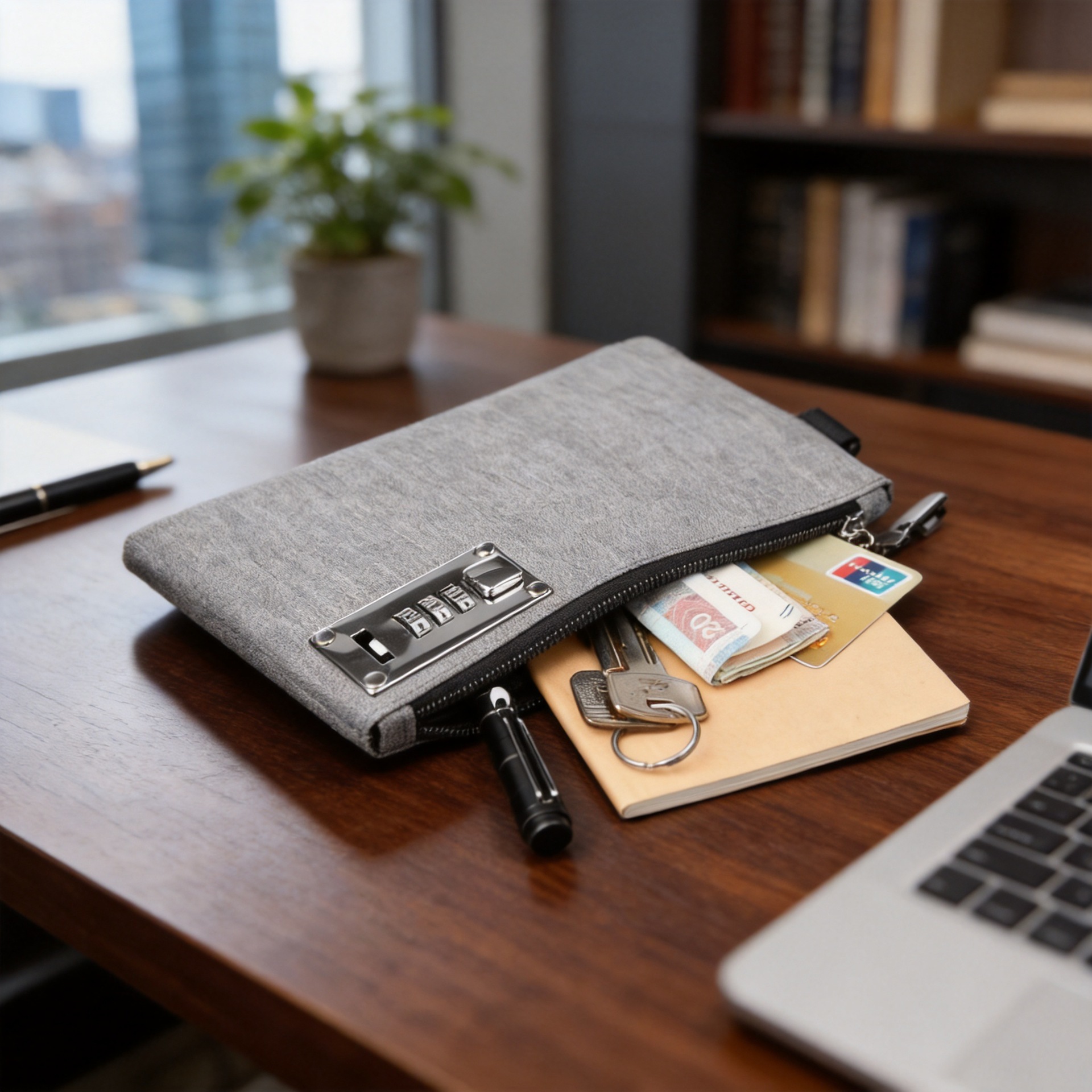 Wessleco coin purse with combination lock, anti-theft portable card holder, multi-functional mobile phone bag, new cross-border hot-selling wallet.