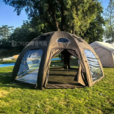 Starry Sky Spherical Tent Outdoor Camping Car Tail Inflatable Tent Travel Vacation Transparent No-Build Camping Tent (Avtomobil dam çadırları) - military-green-oxford-cloth-dimensions-400x400x220-cm
