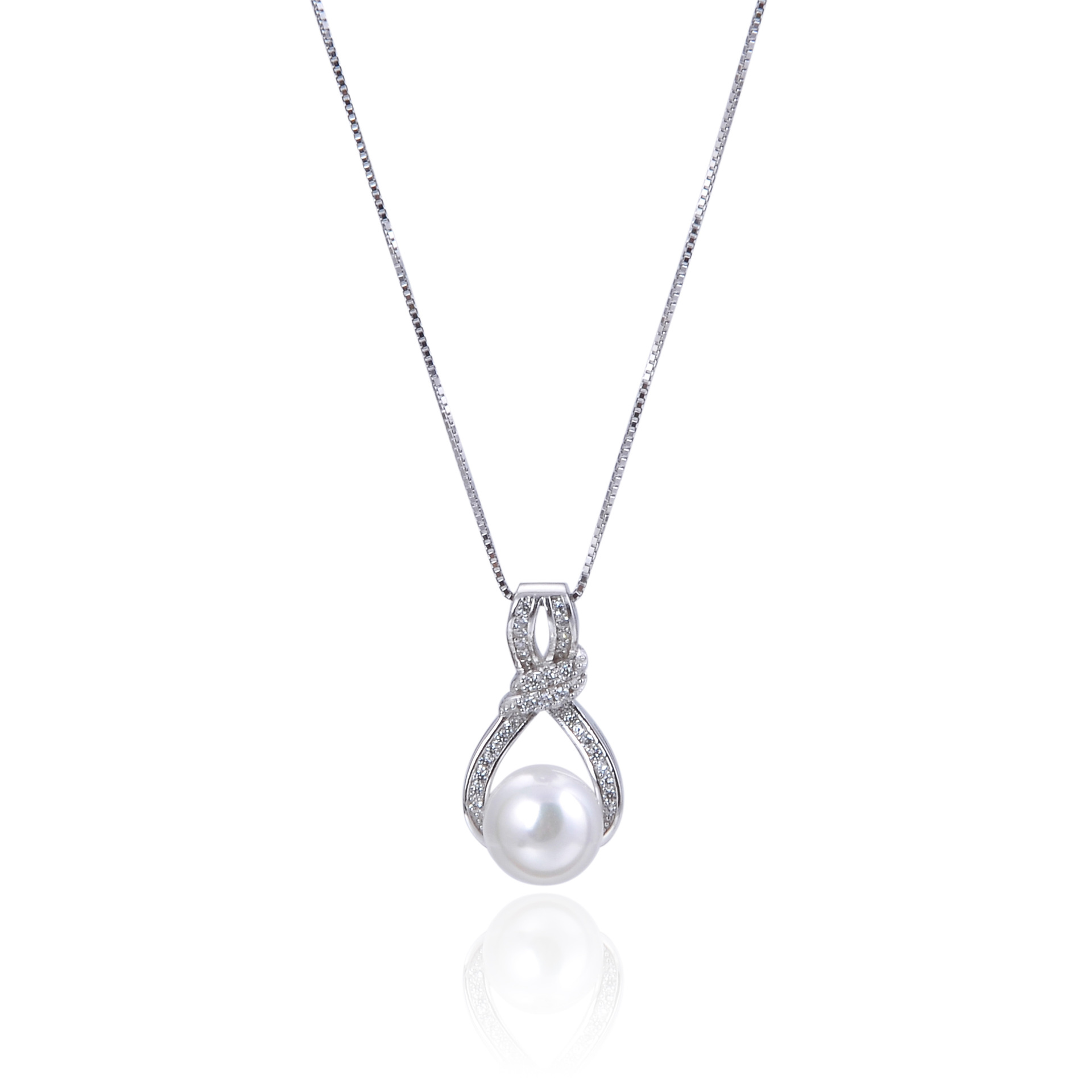 925 plata esterlina collar de perlas de piedra de diamante ligero lujoso diseño de la collar de perlas de perlas de moda