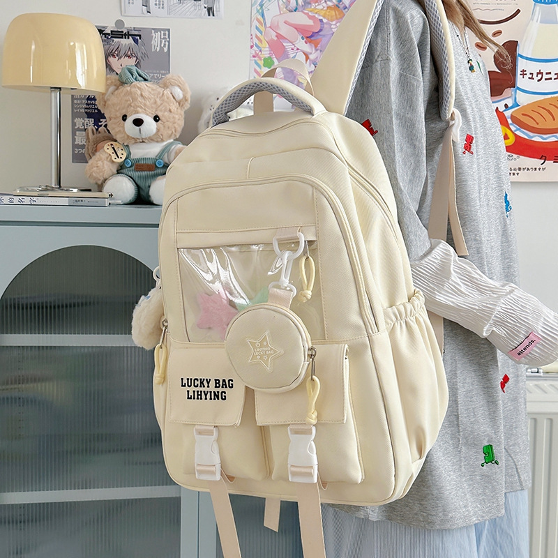 School Bag, High-Looking, Large-Capacity Pain Bag, Backpack, Primary School Girl, Casual, Versatile, Burden-Reducing School Computer Backpack