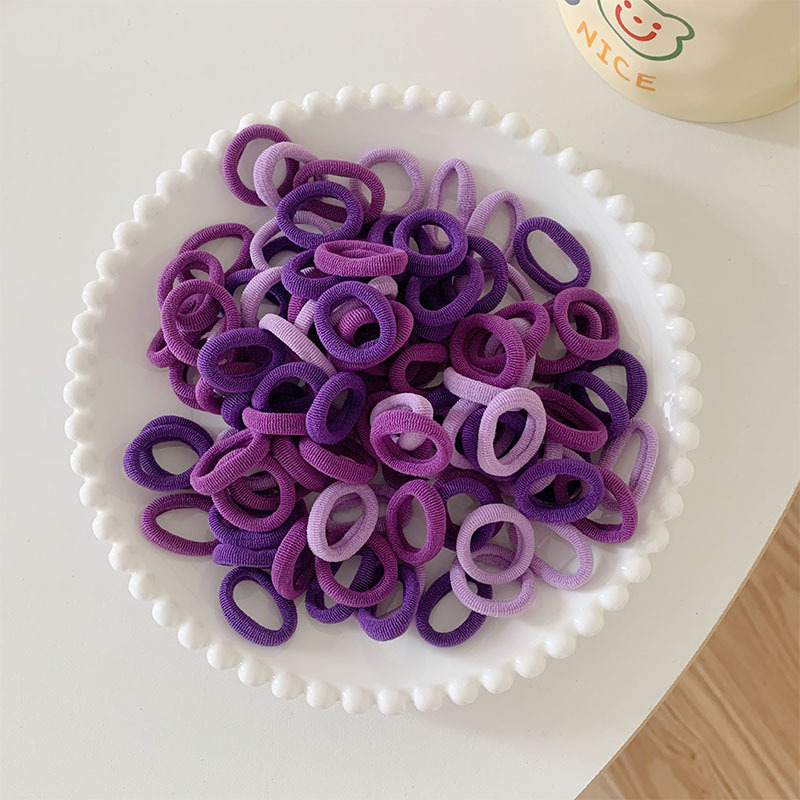 黑色发圈头绳2cm小号拇指圈儿童彩色毛巾圈无接缝皮筋高弹力发