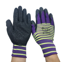 Protective gloves with 13 needle nylon latex, crepe semi-glue, breathable, textured, anti-slip, wear-resistant construction work gloves