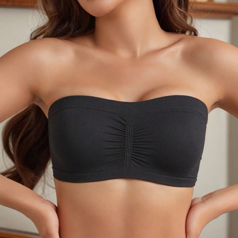 Cross-border best-selling double-layer extended size strapless bustier for women with removable chest pads, summer one-piece thin seamless underwear Cross-border best-selling double-layer extended size strapless bustier for women with removable chest pads, summer one-piece thin seamless underwear