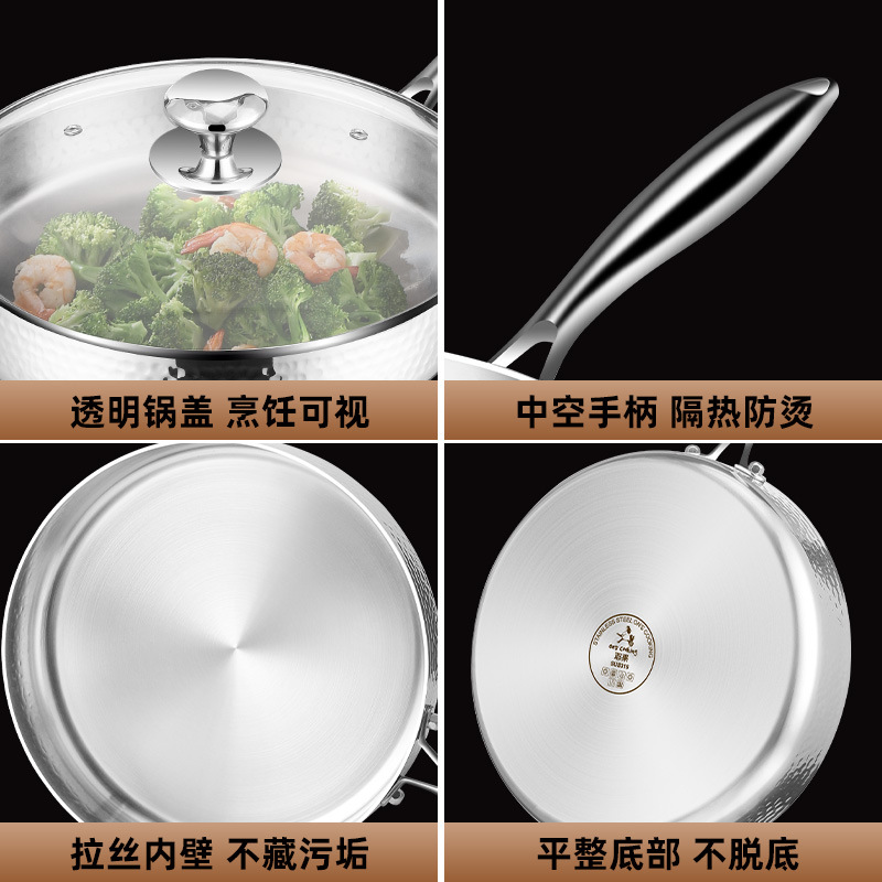 Pan de acero inoxidable 316 Pan de acero inoxidable sin recubrimiento Pan de filete Pan de omelete Pan antiadherente