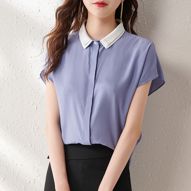 Love Clothes 2023 Summer New Arrival French Style Retro Shirt Women's Thin Short-Sleeved Fashionable Design Sense Chiffon Shirt