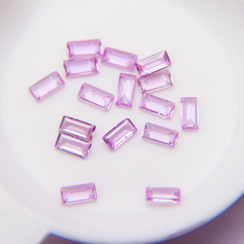 New natural pink sapphire bare stone size rectangular 4 * 2mm DIY jewelry with Stone