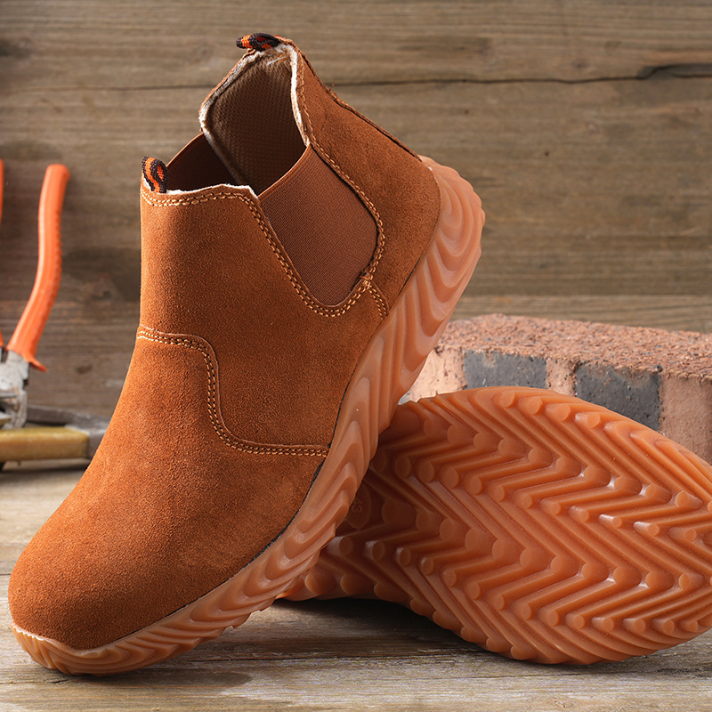 高帮防烫安全焊工劳保鞋反绒牛皮劳保鞋防砸防刺穿软底透气防护靴