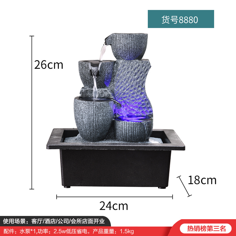 Sala de estar geométrica simple fuente de agua decoración feng shui bola agua paisaje artesanía Oficina escritorio decoración inauguración Ceremonia