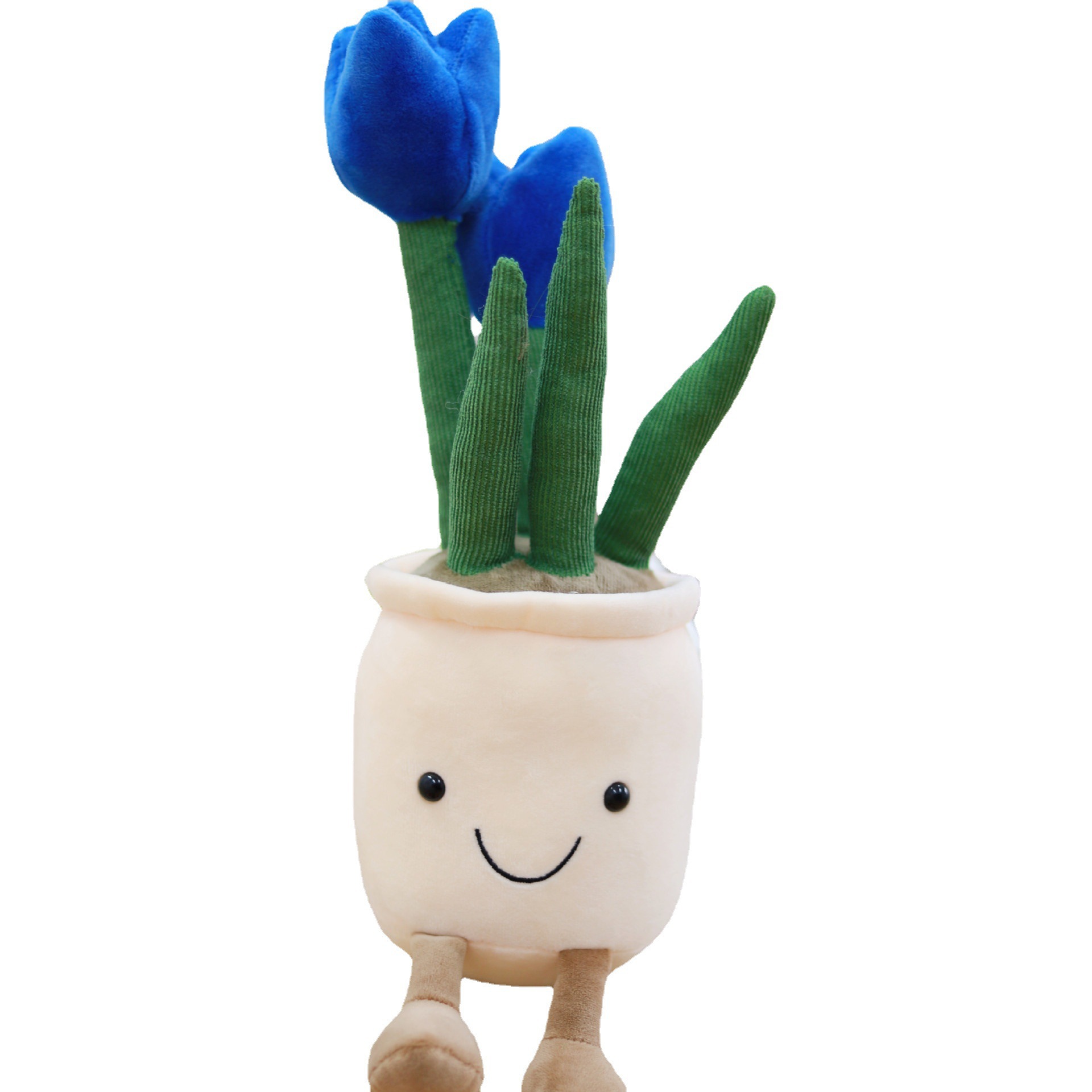 Fan literario cara sonriente tulipán suculente planta verde en maceta muñeca de decoración juguete de peluche de Amazon muñeca de agarre