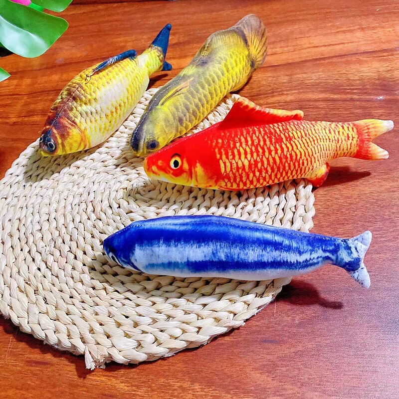 Plush Mint Simulation Cat Toy Chewable Self-Entertainment Cat Pillow Fabric Fish Cat Supplies Catnip Toy