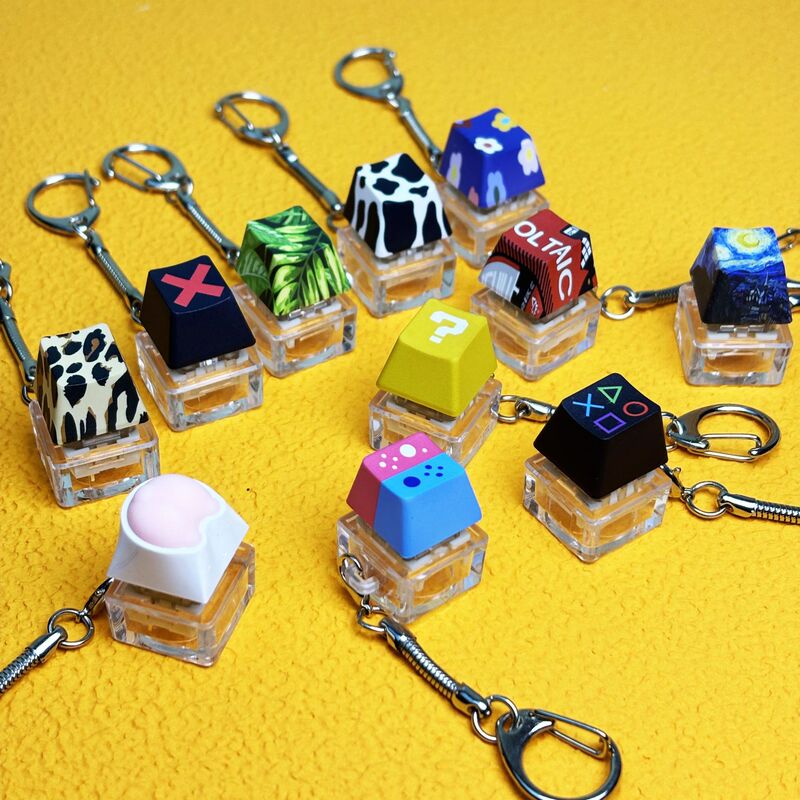 Creative depressible decompression artifact single key cap cute funny wind mechanical keyboard fan peripheral key cap