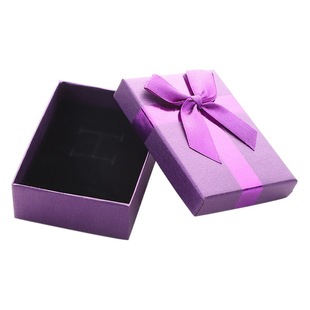 Factory Supply Square Bow Gift Box Jewelry Packaging Box Creative Jewelry Box Heaven and Earth Cover Gift Box Jewelry Box