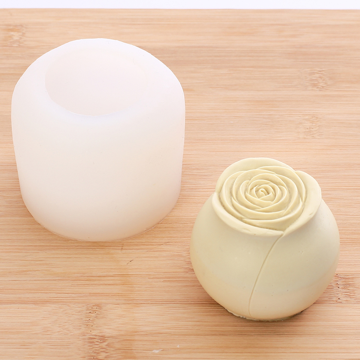 Molde de silicona para velas perfumadas con forma de rosa tridimensional, helado, mousse, pastel, tulipán, girasol y peonía.