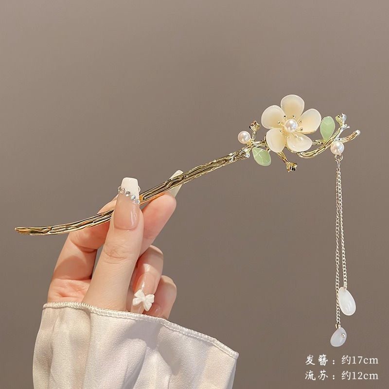 Nuevo estilo chino flange flores alfileres de cabello de alta calidad mujer cabeza trasera alfileres de cabello chino cheongsamos alfileres de cabello tocado