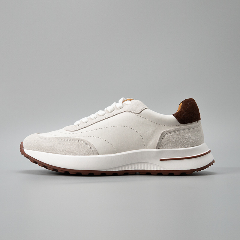 024-1 Minimalist Lightweight Business Sports Casual Versatile Design Trendy Shoes Cowhide Men's Casual Sports Leather Shoes