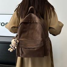 复古书包女大学生日韩原宿休闲旅行背包高中生初中生上课双肩包潮
