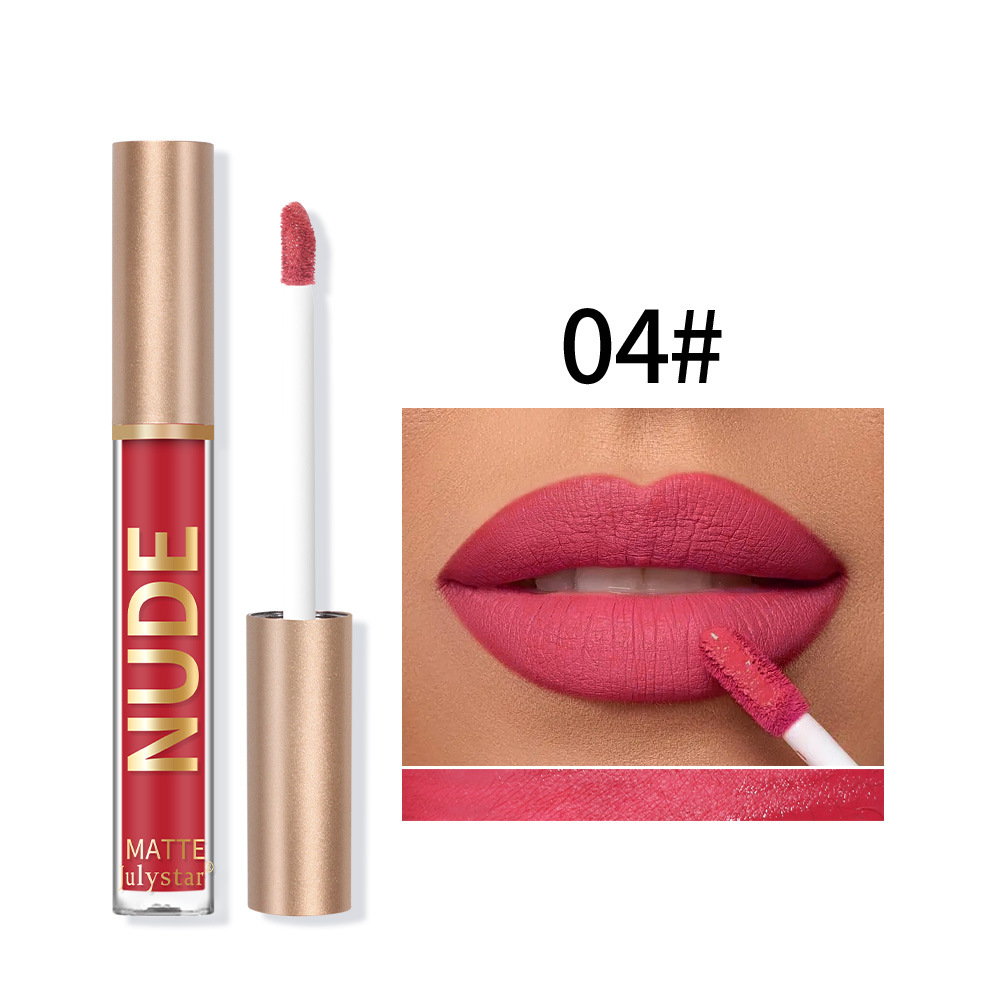 Luciu de buze mat catifelat Carina Makeup, care se estompează, tridimensional natural și de lungă durată, nu se lipește în cupă_voghion.com