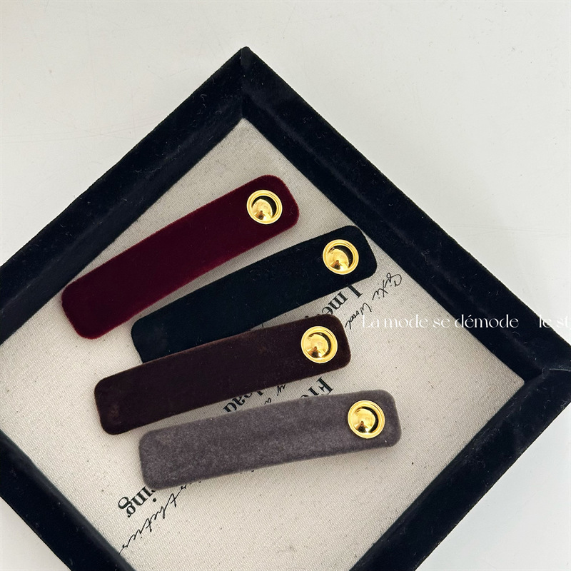 Neues schlichtes Design, Goldstandard, rechteckiger BB-Clip im koreanischen Stil, Herbst und Winter, Hinterkopf, gebrochene Haarnadel, Retro-Seitenhaarnadel_voghion.com