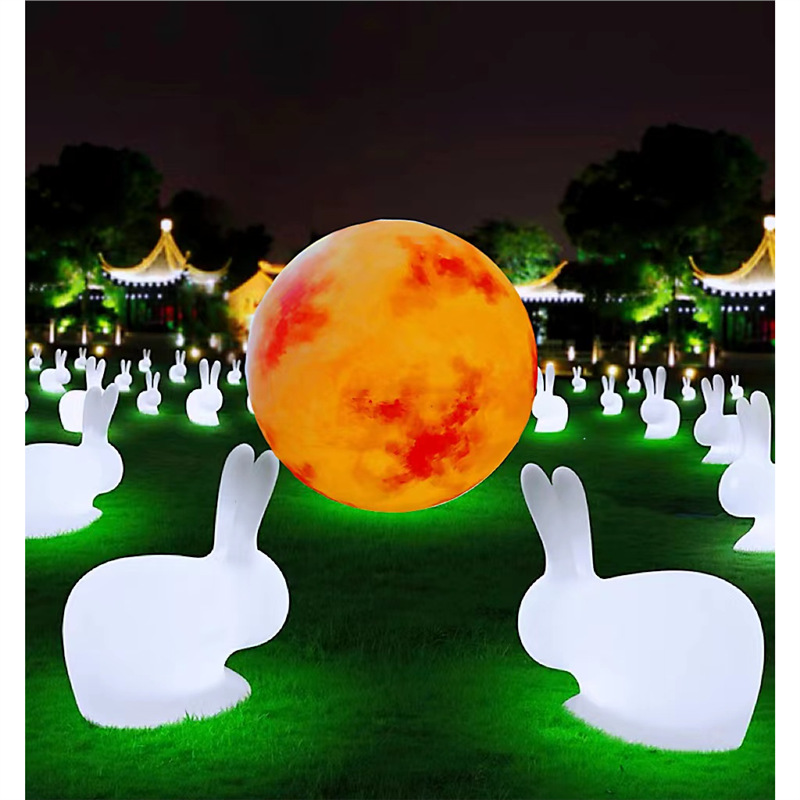 1.5m 달 + 10마리의 오래된 옥 토끼(충전/연결) 비고