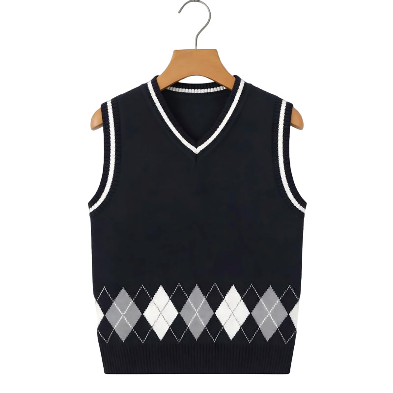Student School Uniforms, Spring and Autumn British Style Boys' and Girls' Class Uniforms, Jackets, Sweaters, Vests, Pure Cotton Vests, College Style