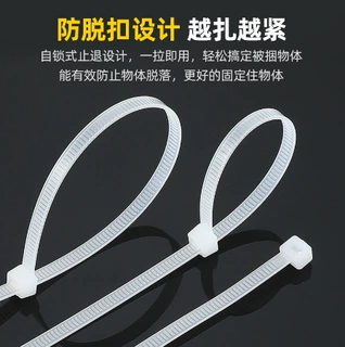 厂家批发供应自锁式尼龙扎带 强力捆紧塑料黑白色束线带8*200*250