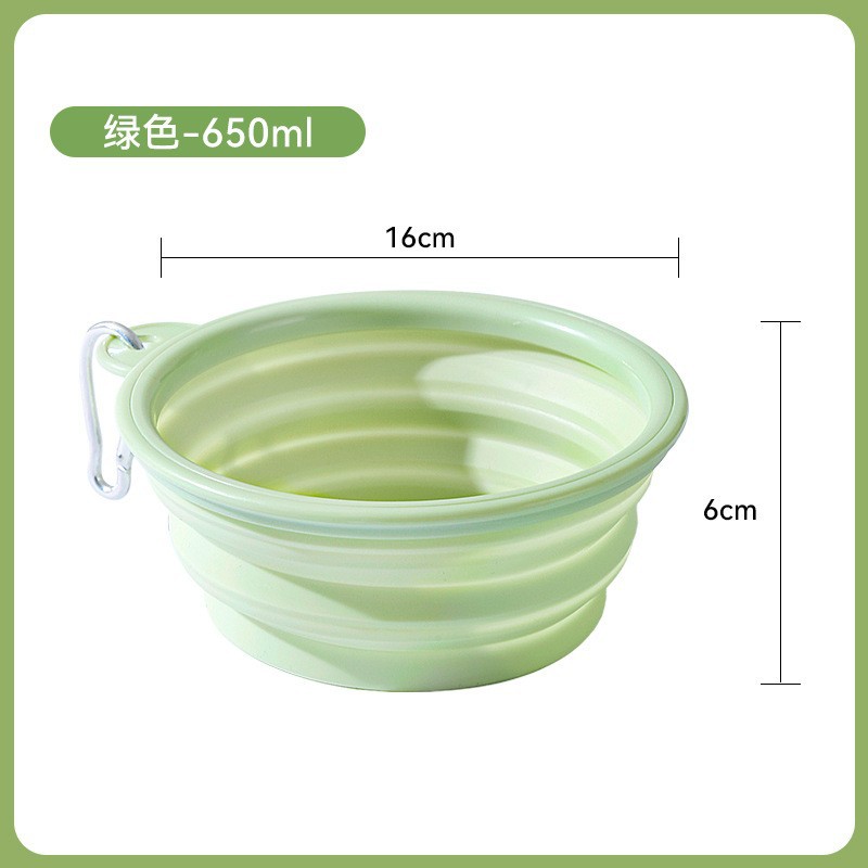 Taza de agua de silicona de compresión plegable al aire libre para perros, tazón de acompañamiento conveniente para caminar con perros, botella de agua para mascotas, agua potable y alimentos