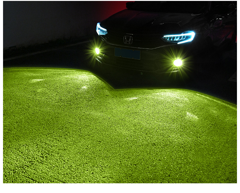 Cross-Border New Super Bright Car Green Lemon Led Fog Lamp H11 H79006 9005 H4 Lemon Yellow Led Bulb