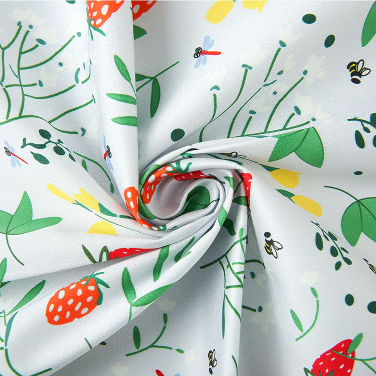 Impresión de alta calidad floral tropical 97% algodón 3% tela de prenda de spandex