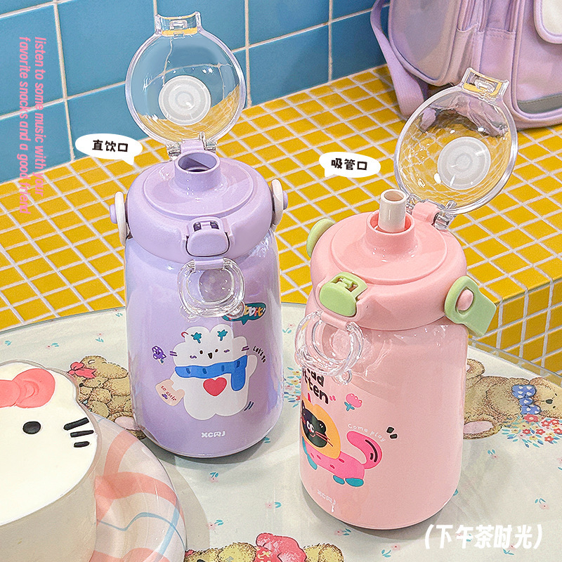 不锈钢保温杯网红小茶日记316L儿童大容量学生高颜值女卡通保冷杯|undefined