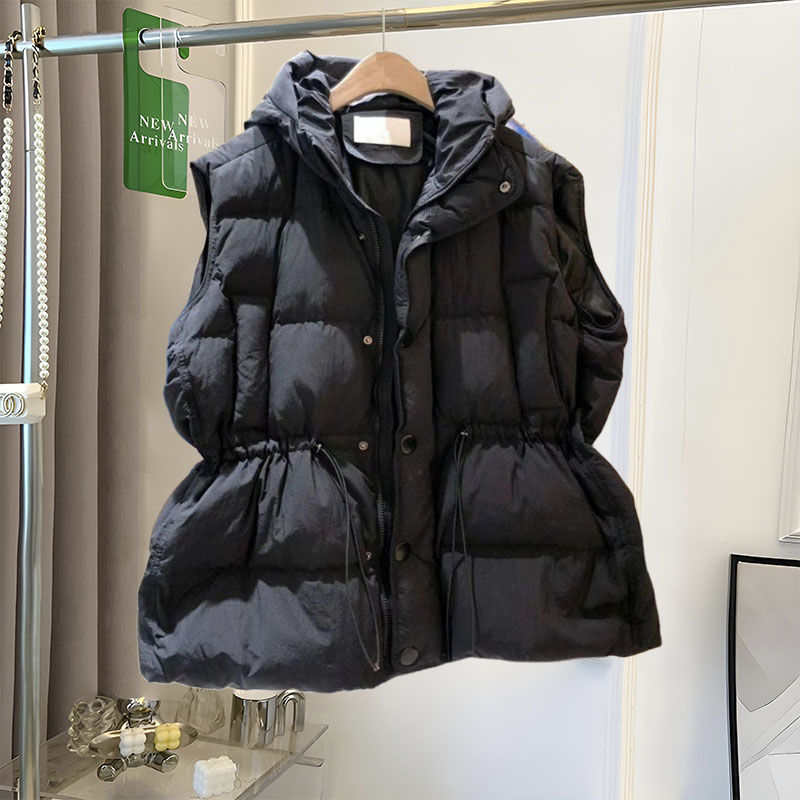 ファッションの洋風ダウン綿のベスト女性の冬の新型の厚い保温のデザイン感の馬は綿の服の大きいポケットのコートを挟みます。|undefined