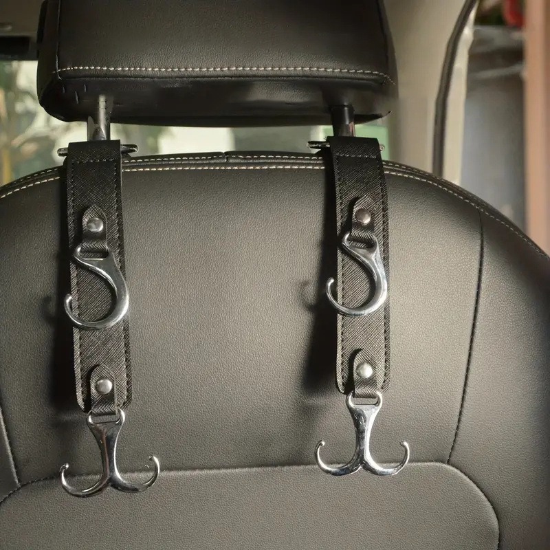 取り付け不要の痕跡のない車の後部座席フック、多機能車内ペンダント、ポータブルで取り外し可能なフック|undefined