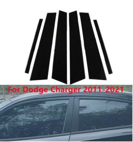 Подходит для 2011-2021 Dodge Charger 2006-2010 Зарядное устройство для отделки окна автомобиля Наклейка на центральную стойку ПК