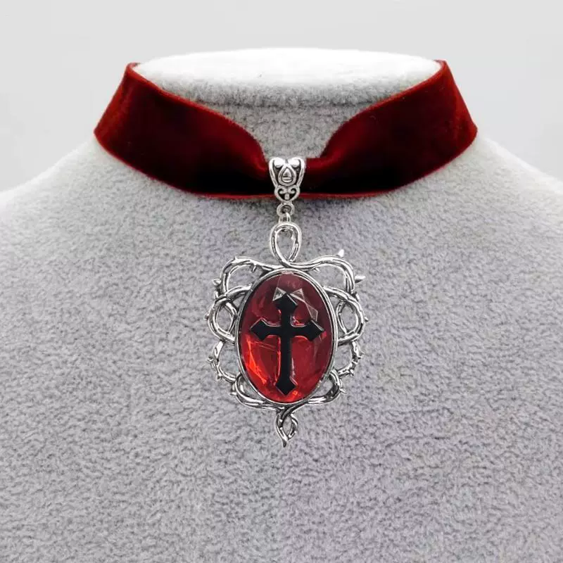 Чёрная подвеска, рубиновое ожерелье, (торговля через границу), Готика, хэллоуин