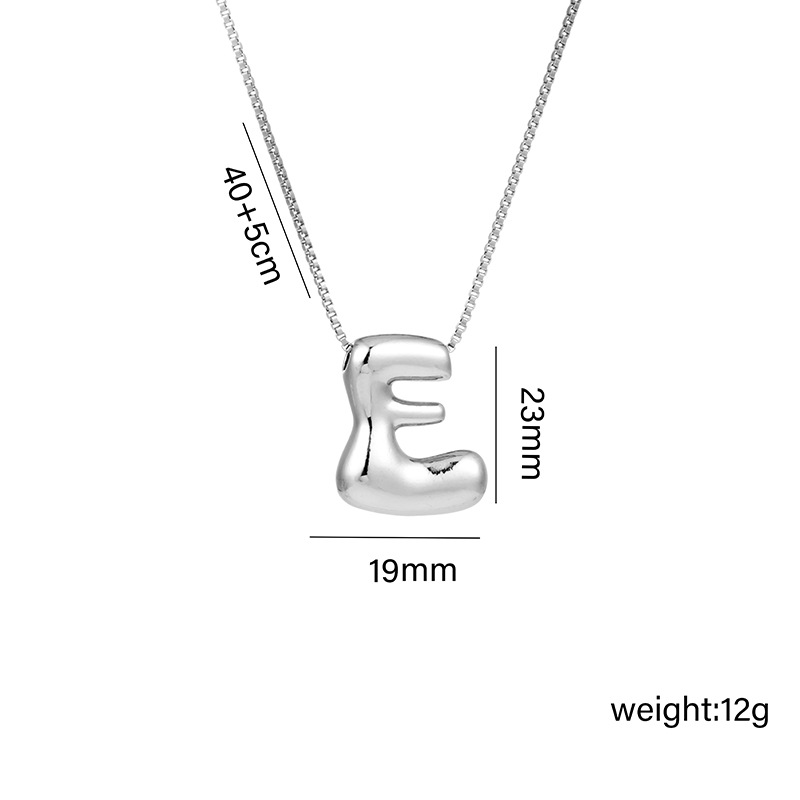 12g Weight Vacuum Plating Gold Plating Process White Gold Plated Plating Material Copper Pendant Material Pendant Necklace Classification Copper Chain Material 1 Piece Quantity Daily Occasion Copper Material Letter Pattern Women's Gender Plating Design Basic Style Copper White Gold Plated Basic Plating Letter Pendant Necklace 5