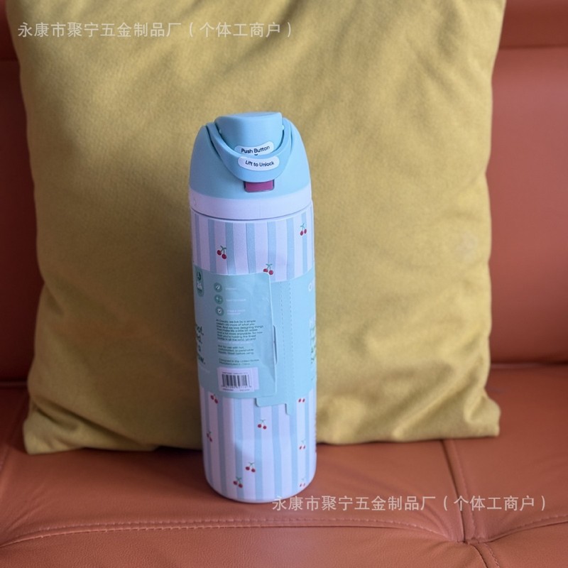 24oz印花owala水果杯手提不锈钢杯弹带吸管盖杯|undefined