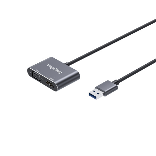 VGA USB to HDMI Adapter USB 3.0 to HDMI Digital 4K High-Definition Connection Cable Dual-Display Expander