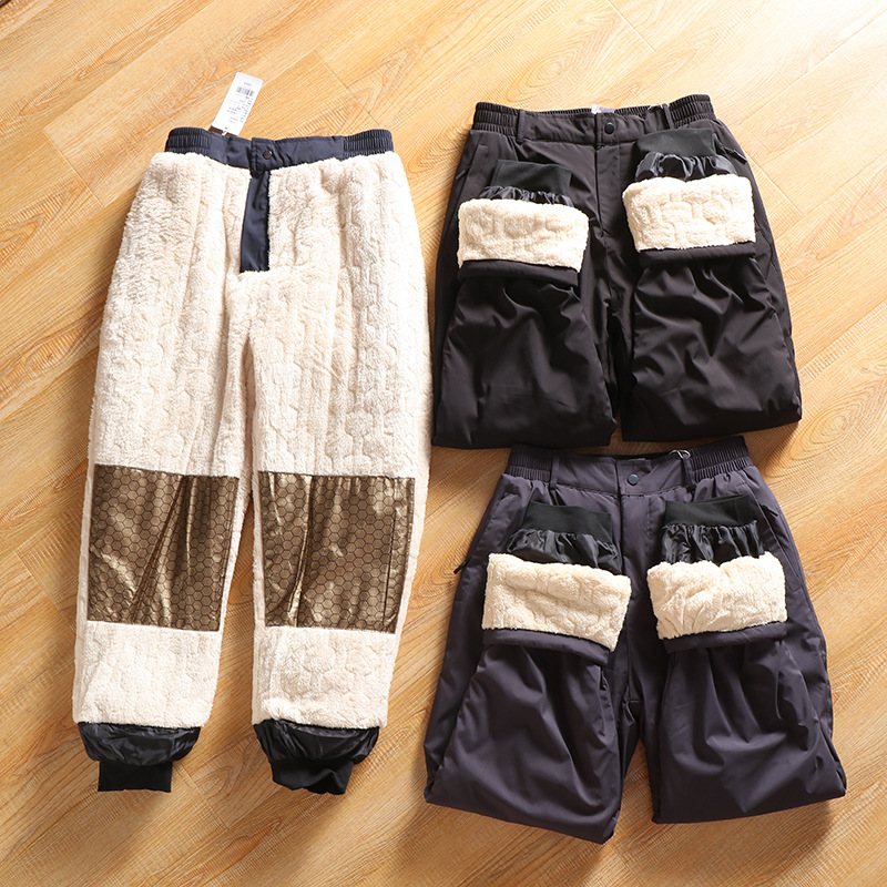 石墨烯蓄熱冬季加絨保暖褲外穿護膝棉褲三層加厚褲子爸爸休閒長褲