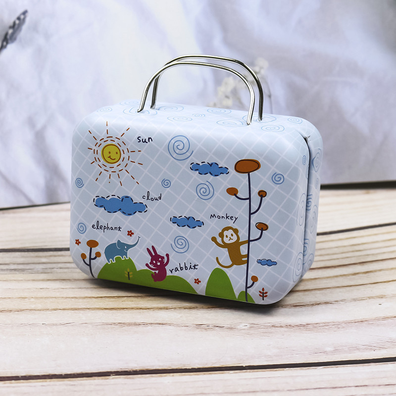 Retro maleta mini maleta caja de hierro caja de dulces monedero caja de monedas de regalo creativo caja de metal caja de embalaje