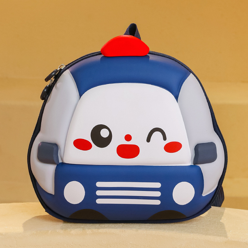 Mochila de niños de dibujos animados coches tridimensionales mochila de niños de jardín de infantes mochila transpirable de clase media y grande mochila de niños pequeños