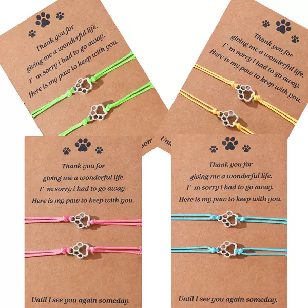 Cross-border Bracelet European and American Creative Multicolor Line Cat's Claw Imprint Hand-woven Blessing Bracelet Friendship Hand Rope in stock Batch
