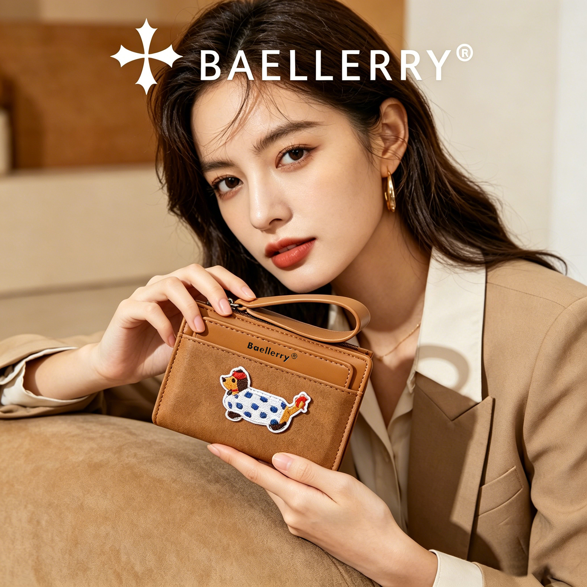 cartoon cute short universal wallet with zipper