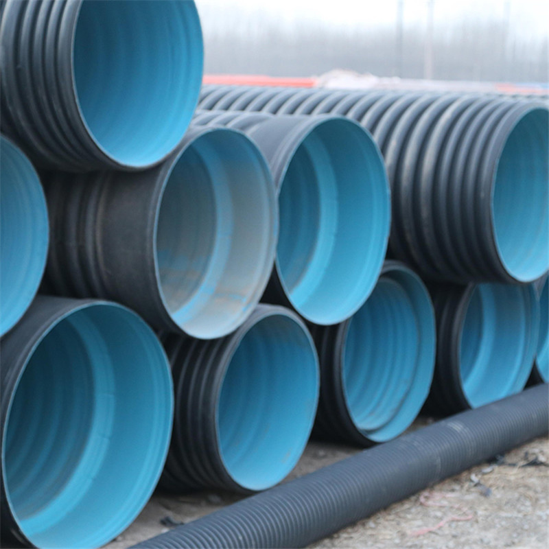 HDPE双壁波纹管聚乙烯黑色排水排污管道现货可塑料管下水管