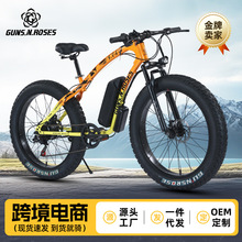 跨境专供26寸锂电雪地越野胖胎电动助力山地自行车e-bike出口电车