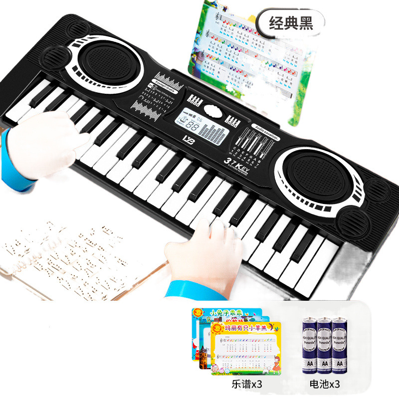어린이 전자 피아노 어린 소녀 37 키 피아노 장난감  초보자는 악기를 연주 할 수 있습니다 소년 소녀