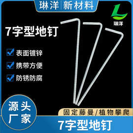 7字地钉草坪防风金属钉固定钉露营帐篷配件镀锌帐钉固定地桩7型钉