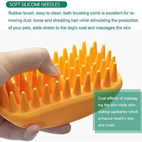 Amazon mascota baño artefacto de silicona cepillo de baño para perros cepillo de masaje limpio para gatos pein de masaje para eliminar cabello flotante pein