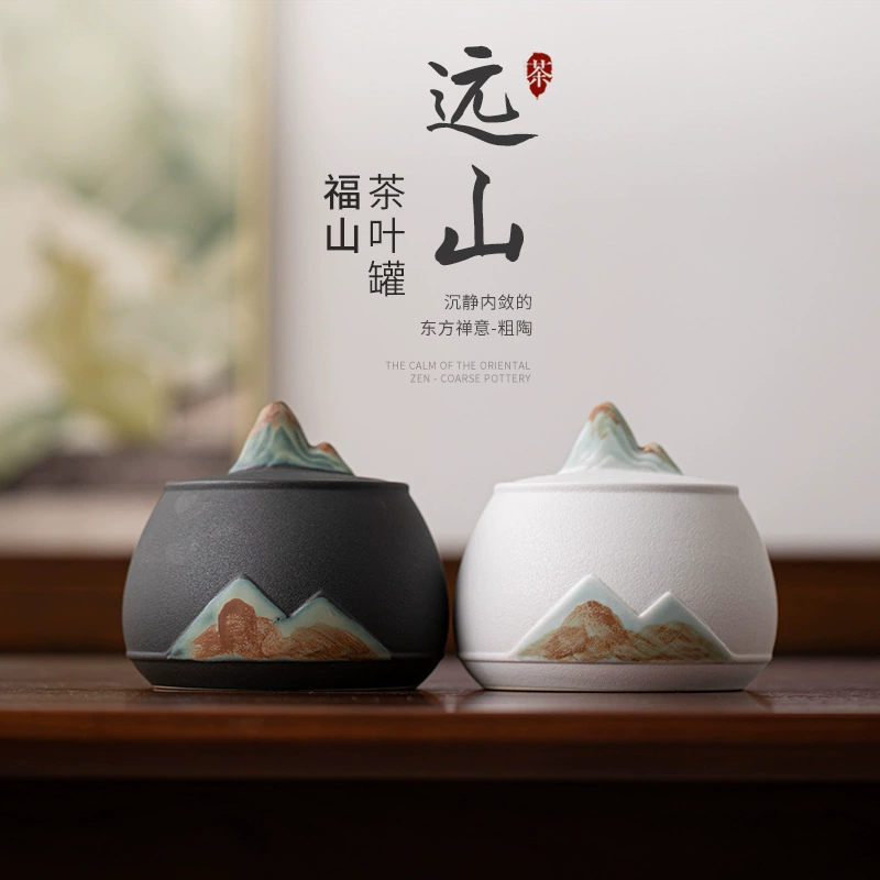 Yuanshan ручная роспись керамика Fukushan чайный банка чайный склад Pu'er чайный герметичный резервуар