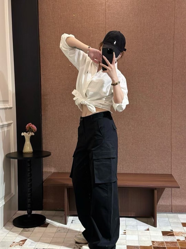 25新款江南布衣秋季女装工装裤秋季女士香蕉裤宽松大口袋休闲长裤|undefined