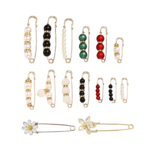 Cross-Border Pearl Waist Pin for Fixing Clothes and Skirts, Waist Reduction Tool for Women, Anti-Exposure Brooch Waist Buckle