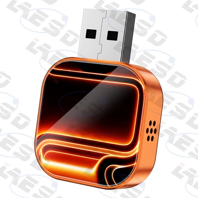 Four-In-One Car-Machine Connectivity Module, Intelligent Reverse Control Carplay Wireless Box, Mirror Screen Projection Carplay Box (Simsiz CarPlay və Android Auto) - q1as-orange-rhythm-metal-glass-4-in-1-wireless-carplay-android-auto-adapter-apple-android-screen-mirroring-us-version-only